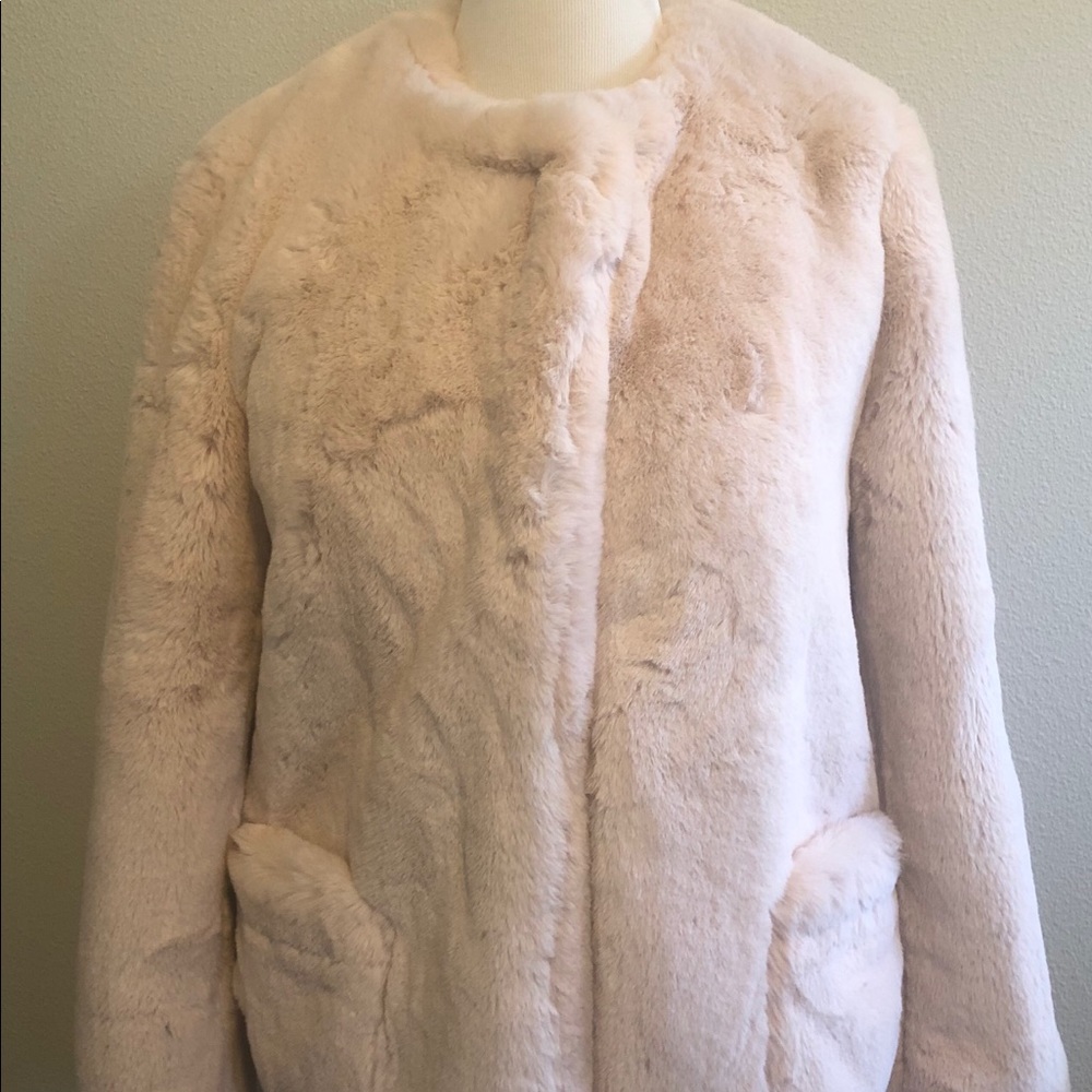 APPARIS-NWT Light Pink Oversized Fluffy Coat - Picture 3 of 15
